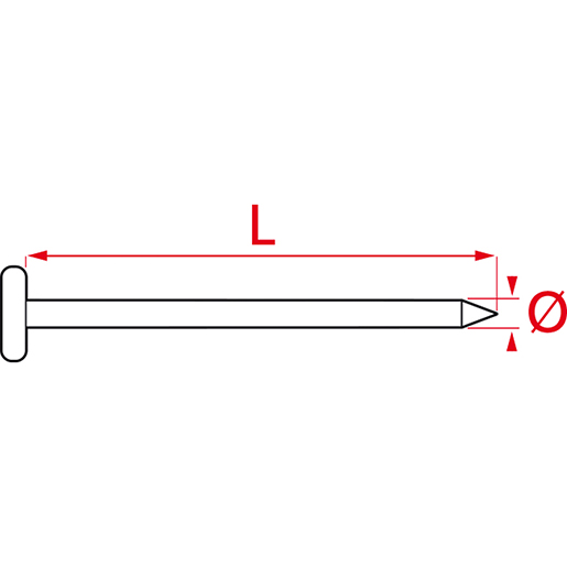 Disegno tecnico di Chiodi testa piana zigrinata per carpenteria 120