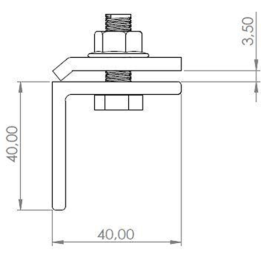 STEHFALZKONSOLEN-BAUSATZ Technische Zeichnung von STEHFALZKONSOLEN-BAUSATZ 105