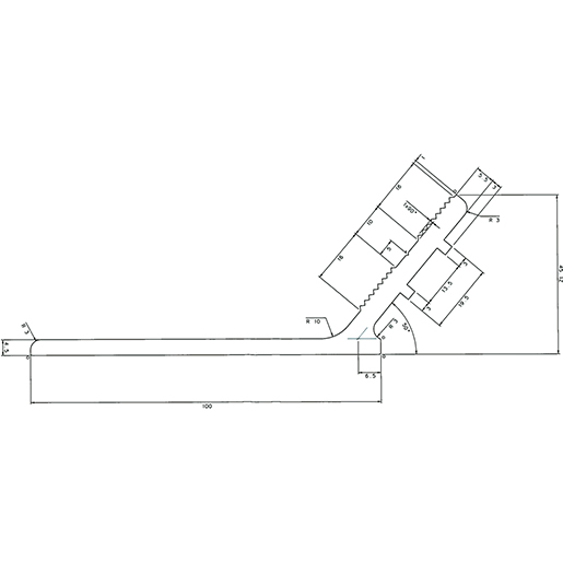 Disegno tecnico di STAFFA COPPI E TEGOLE PROFILO LATERALE 105
