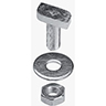 Kit vite testa a martello premontato M8x30 per profili 27/18 - 28/30 - 30/15 - 32/20