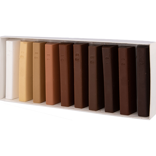 Verpackung von Acrylspachtel in weichem Wachs für Holz 10 Sticks sortiert 400