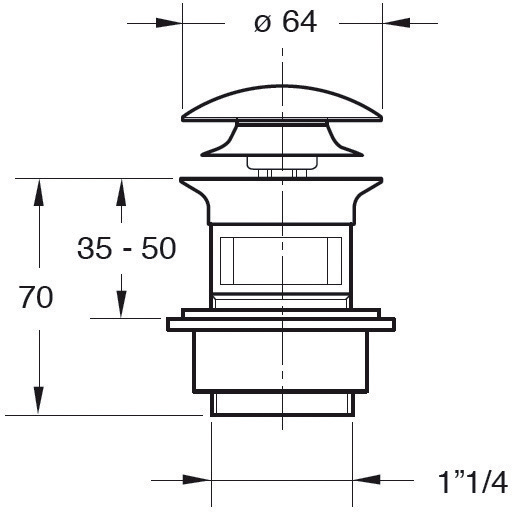 Disegno tecnico di Pilette per lavabo 100