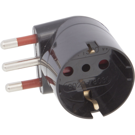 ADAPTATEUR SCHUKO 90°16A 2P+T 250V NOIR