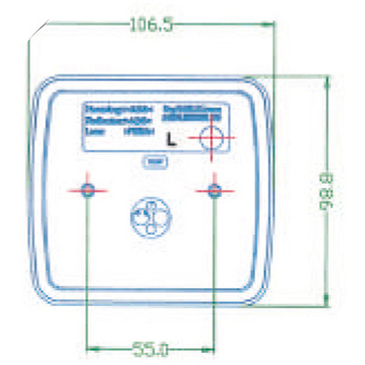 Technische Zeichnung von Rücklicht LED 12V 100