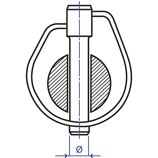 Dibujo técnico de Pasador de seguridad a presión con anillo libre de cromo 6 100