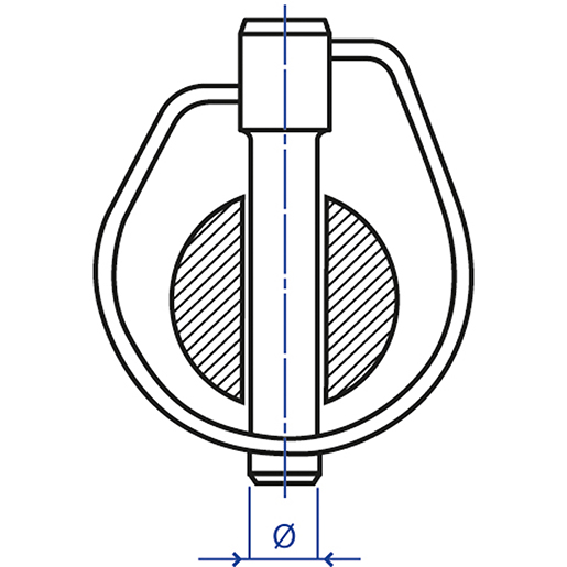 Disegno tecnico di Spine a scatto con tirante in gomma 100