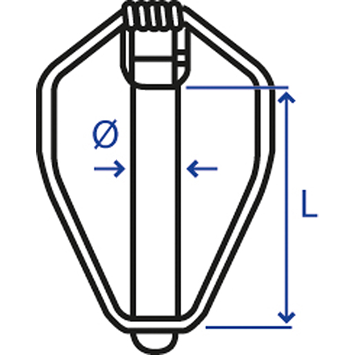 Technische Zeichnung von Sicherheitsstifte mit Schnappverschluss 100