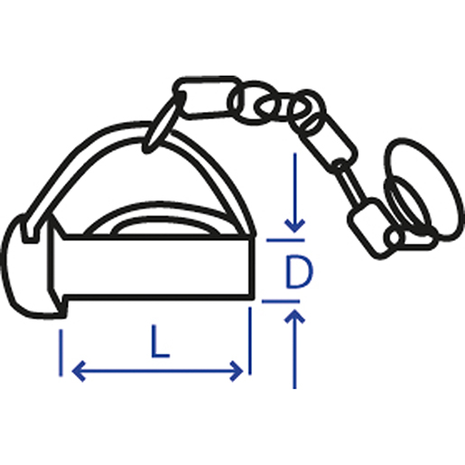 Technische Zeichnung von Stabilisatorstifte mit Kette 100