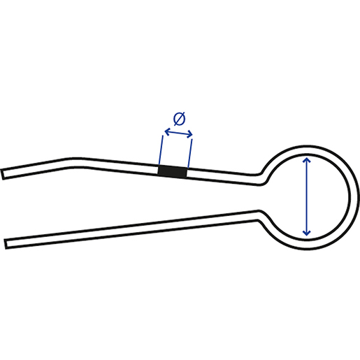 Technische Zeichnung von Gabelsplinte 100