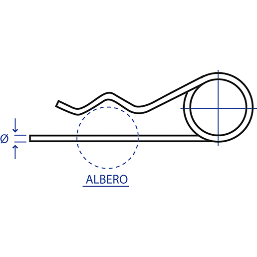 Technische Zeichnung von Doppelschleifen-Federstifte 100