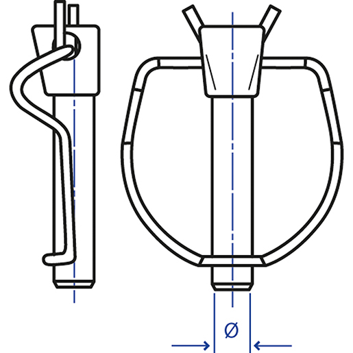 Technische Zeichnung von Sicherheitsstifte 100