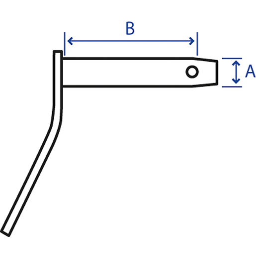 Technische Zeichnung von Bolzen mit Griff 105