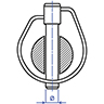 Dibujo técnico de Pasador de seguridad a presión con anillo libre de cromo 6 100