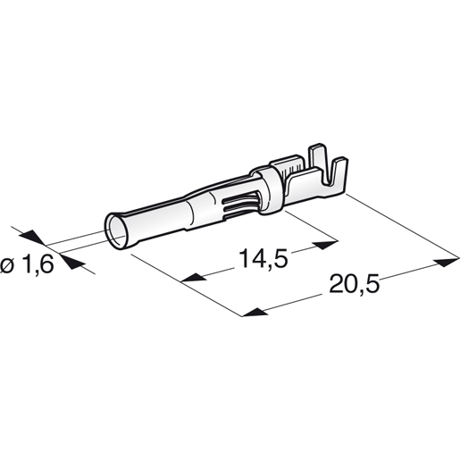 Technische Zeichnung von Stecker- 0,5:2 100
