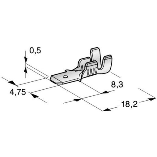 Technische Zeichnung von Steckverbindung Messing 0,5:1 100
