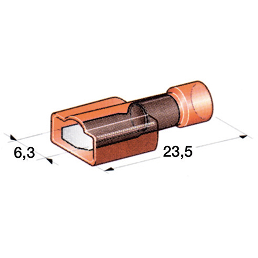 Technische Zeichnung von VORISOLIERTER FLACHSTECKER 0,25:1,5 105