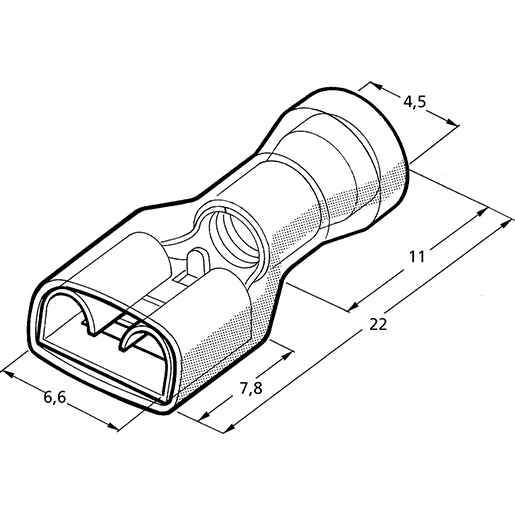 Technische Zeichnung von VORISOLIERTE FLACHBUCHSE BLAU 100