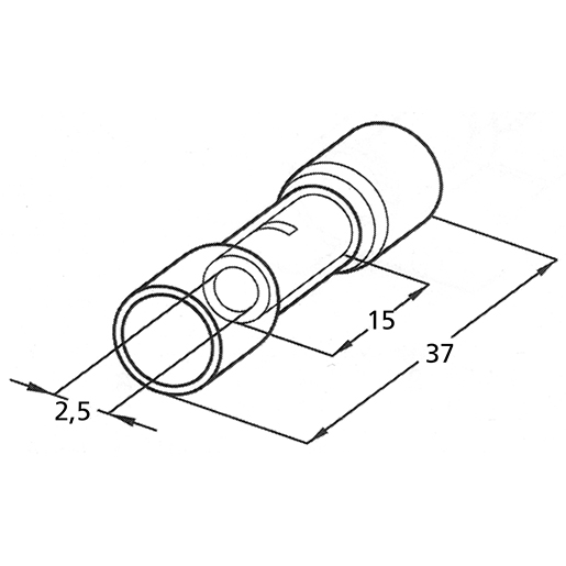 Technische Zeichnung von VERBINDER KOPF/KOPF BLAU 1,5 - 2,5 100