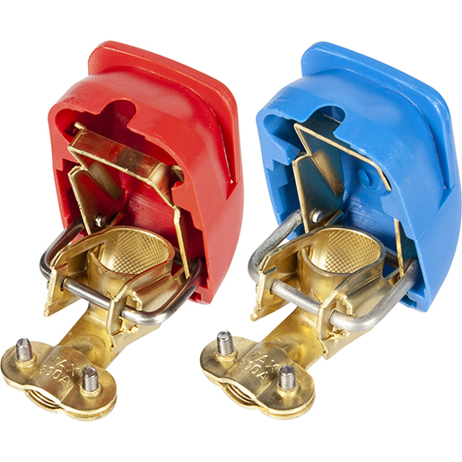 Pince de batterie pour fixation de câble à plaque en laiton étamé