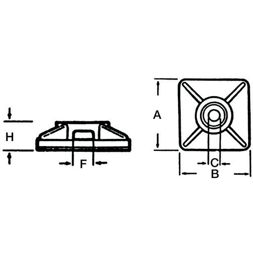 Technische Zeichnung von VERANKER.SOCKEL+KL neutral 3,6 100