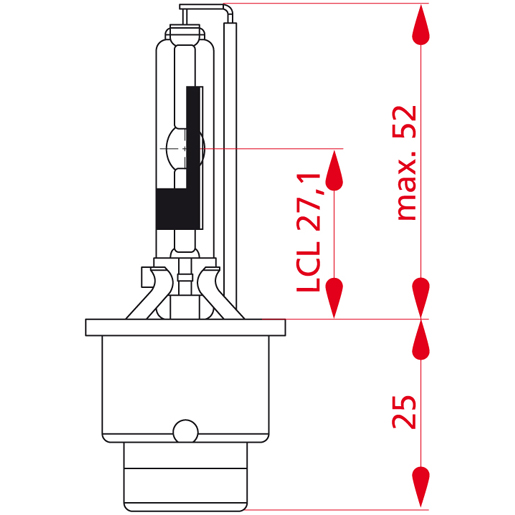 Dessin technique de AMPOULE A DECHARGE GAS 35W 100
