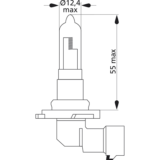 Dessin technique de AMPOULE HALOGENE HB3 12V 65W 105