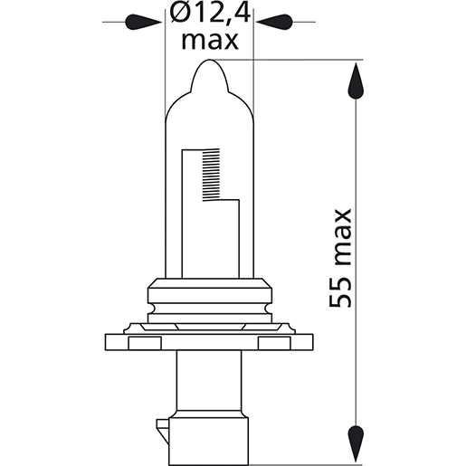 Dessin technique de AMPOULE HALOGENE HB3A 12V 60W 105