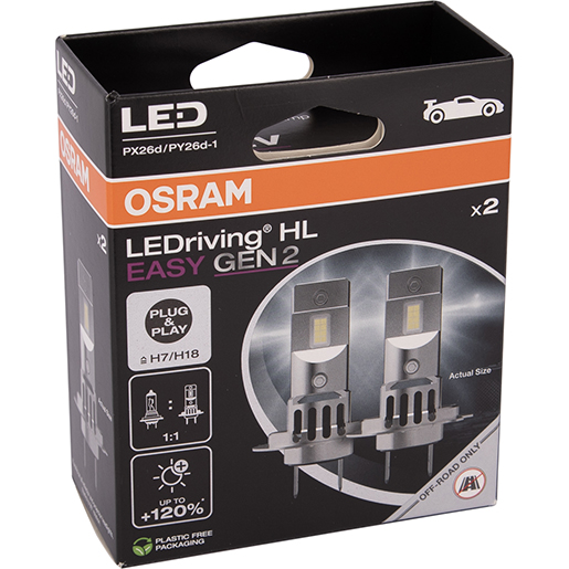 Set 2 LED-Autolampen H7/H18 OSRAM HL EASY GEN 2 Verpackung von Set 2 LED-Autolampen H7/H18 OSRAM HL EASY GEN 2 400