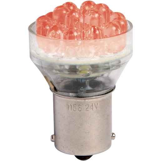 AMPOULE LED 24V 24 LED  BA15S ROUGE
