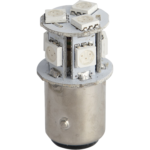LAMPADINA LED 24V 30 LED  BAY15D ROSSA