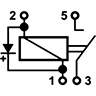 Dibujo técnico de MICRO relays 24 V 105