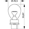 Lampe de position 1 filament W2,5X16D 12 V 27 W Dessin technique de Lampe de position 1 filament W2,5X16D 12 V 27 W 105