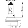 Dessin technique de AMPOULE HALOGENE H11 12V 55W 105
