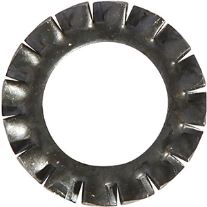 Roseta elástica de dientes superpuestos (exterior) de acero templado para muelles DIN 6798/de bronce