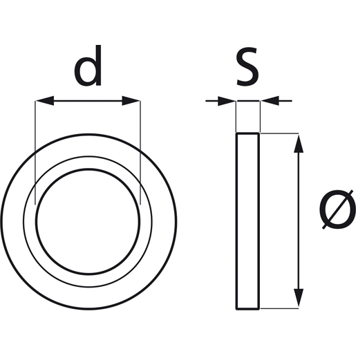 Technische Zeichnung von FIBER-UNTERLEGSCHEIBE 22X28 100
