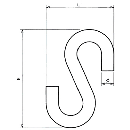 GANCIO AD ESSE ZINCATO Ø 3 CONF 100 PZ Disegno tecnico di GANCIO AD ESSE ZINCATO Ø 3 CONF 100 PZ 100