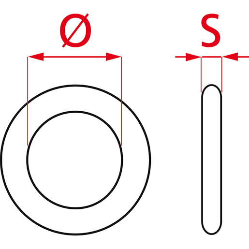 Dibujo técnico de Anillo de sellado O-ring 100