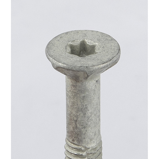 Dettaglio di Vite automaschiante TSP con alette impronta TORX zincata bianca 300