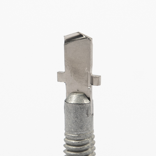 Dettaglio di Vite automaschiante TSP con alette impronta TORX zincata bianca 305