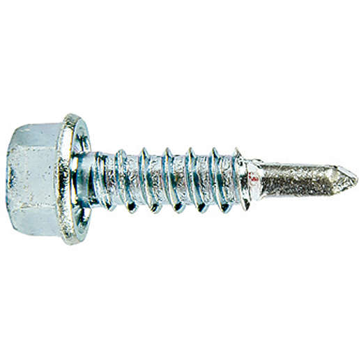 Selbstbohrende Schraube mit Sechskantkopf DIN 7504K weiß verzinkt 5,5x22 mm