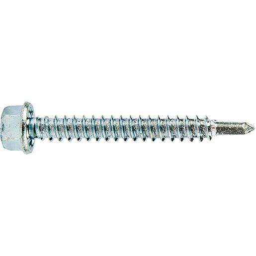 Selbstbohrende Schraube mit Sechskantkopf DIN 7504K weiß verzinkt 5,5x45 mm
