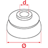 Technische Zeichnung von Schirmförmige Unterlegscheibe EPDM_MET 100
