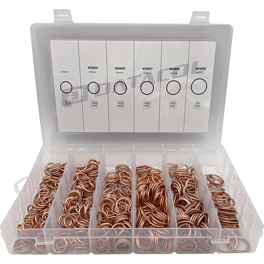 Detalle de Surtido de arandelas de cobre para tapón de carter 525 pcs 300