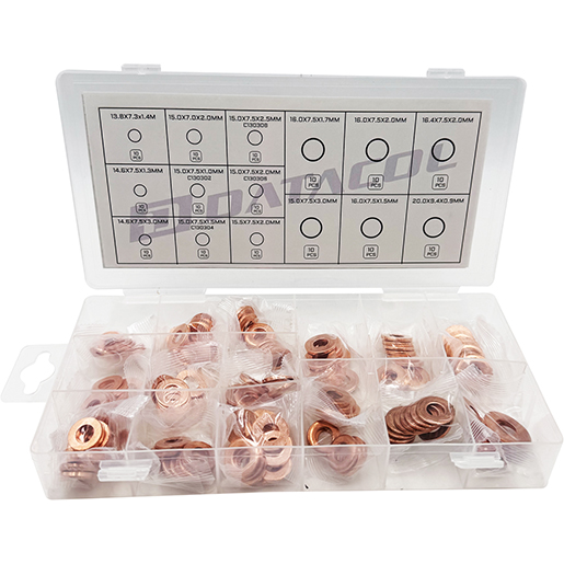 Detalle de Surtido de arandelas de cobre para inyectores 150 pcs 300