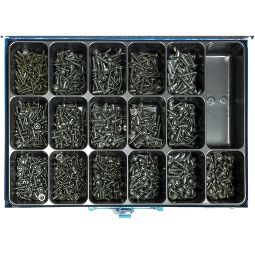 Surtido de tornillos autorroscantes con arandela falsa