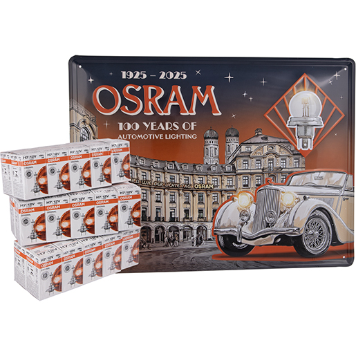 Ensemble de 30 ampoules auto OSRAM H7 12 V avec plaque 2025