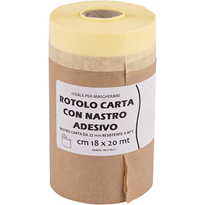 Rotolino accoppiato in carta con nastro adesivo 80 °C