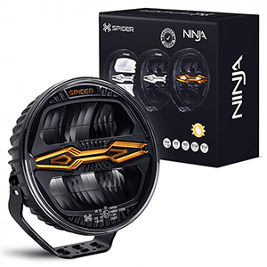Faro LED rotondo con luce di posizione e stroboscopica X-SPIDER NINJA