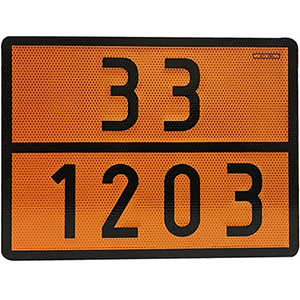 V-11 Placa para transporte de mercancías peligrosas numeradas