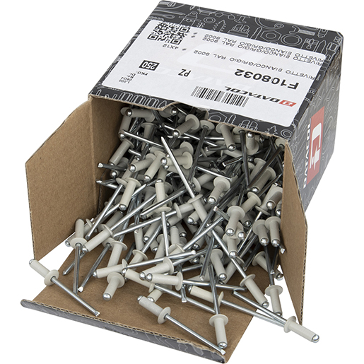 NIETE WEISS/GRAU RAL 9002 Ø 4X12 Verpackung von NIETE WEISS/GRAU RAL 9002 Ø 4X12 400